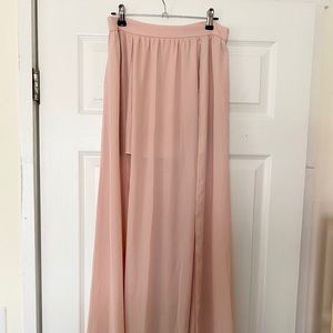 Long pink skirt